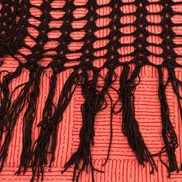 Rebellion women’s size medium / large long Black Crochet Vest - Picture 10 of 12